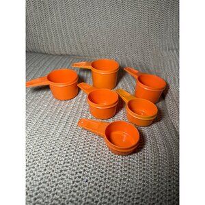 Vintage Tupperware Orange Measuring Cups Complete Set Of 6